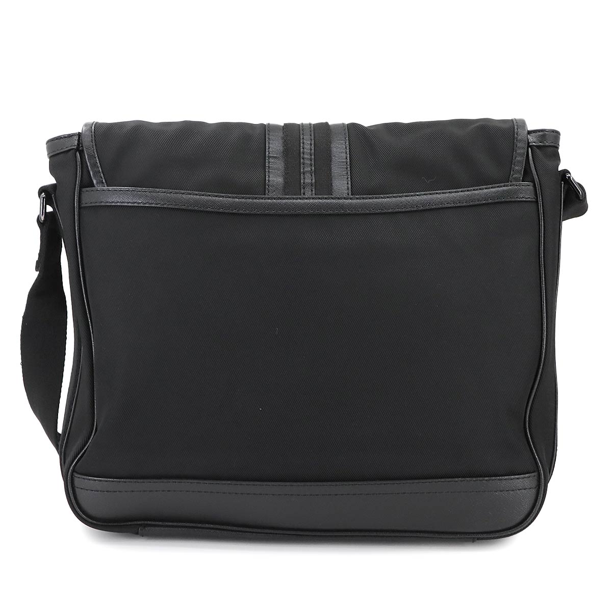 Messenger Bag Canvas Leather Black Purse