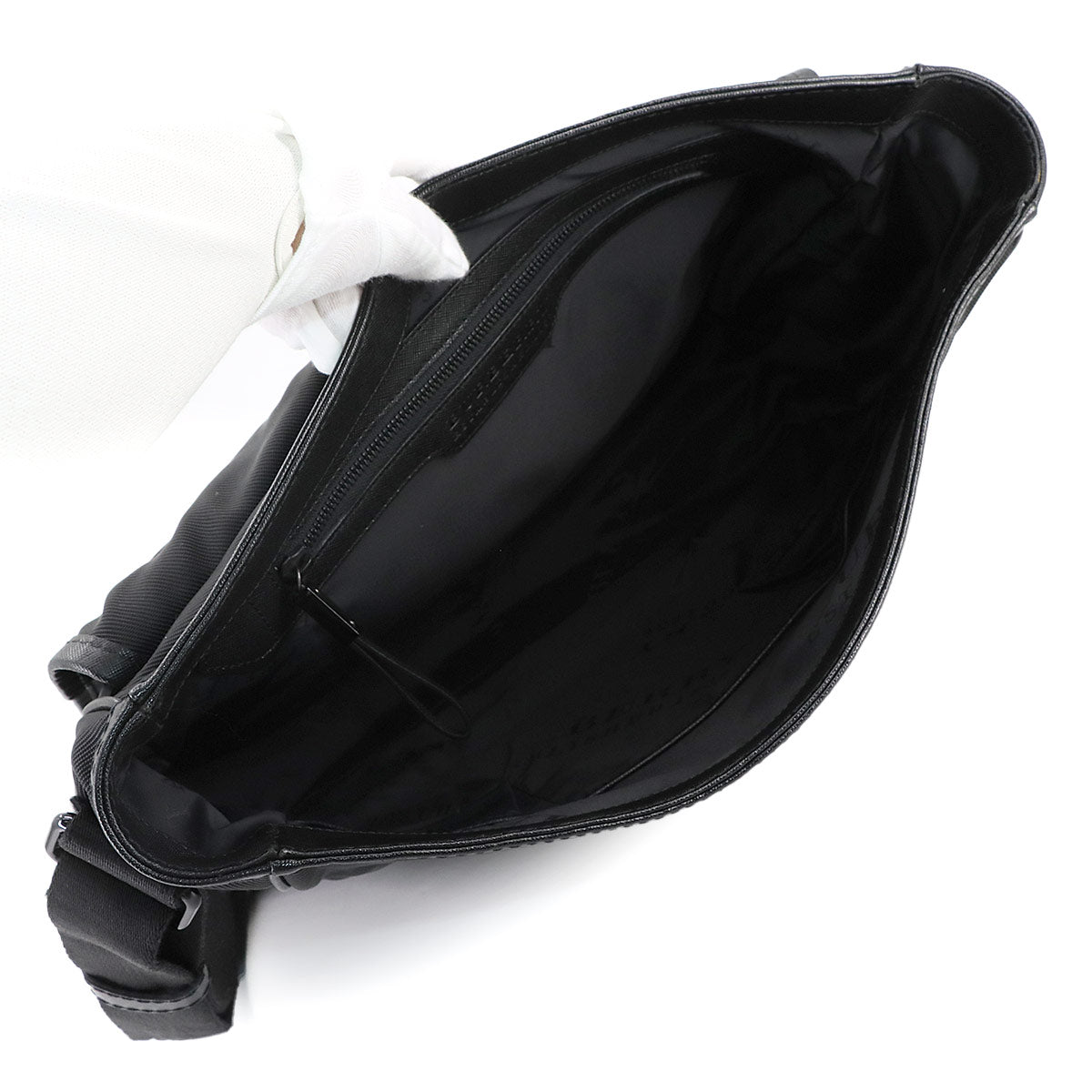 Messenger Bag Canvas Leather Black Purse