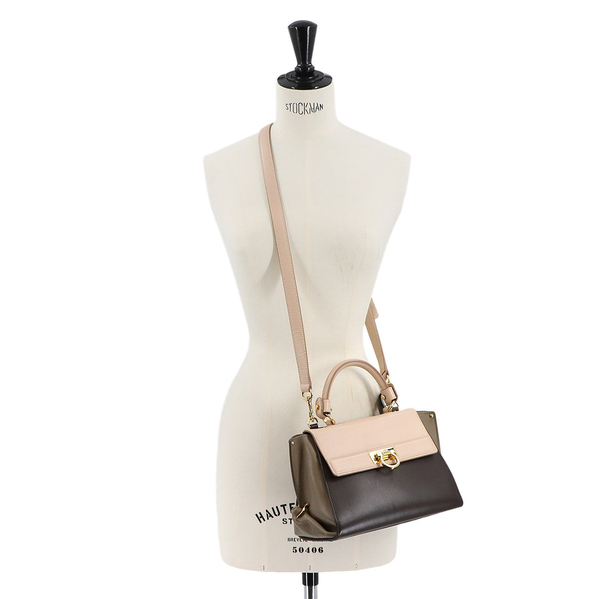 Gancini Sofia Hand Shoulder Bag Leather Brown