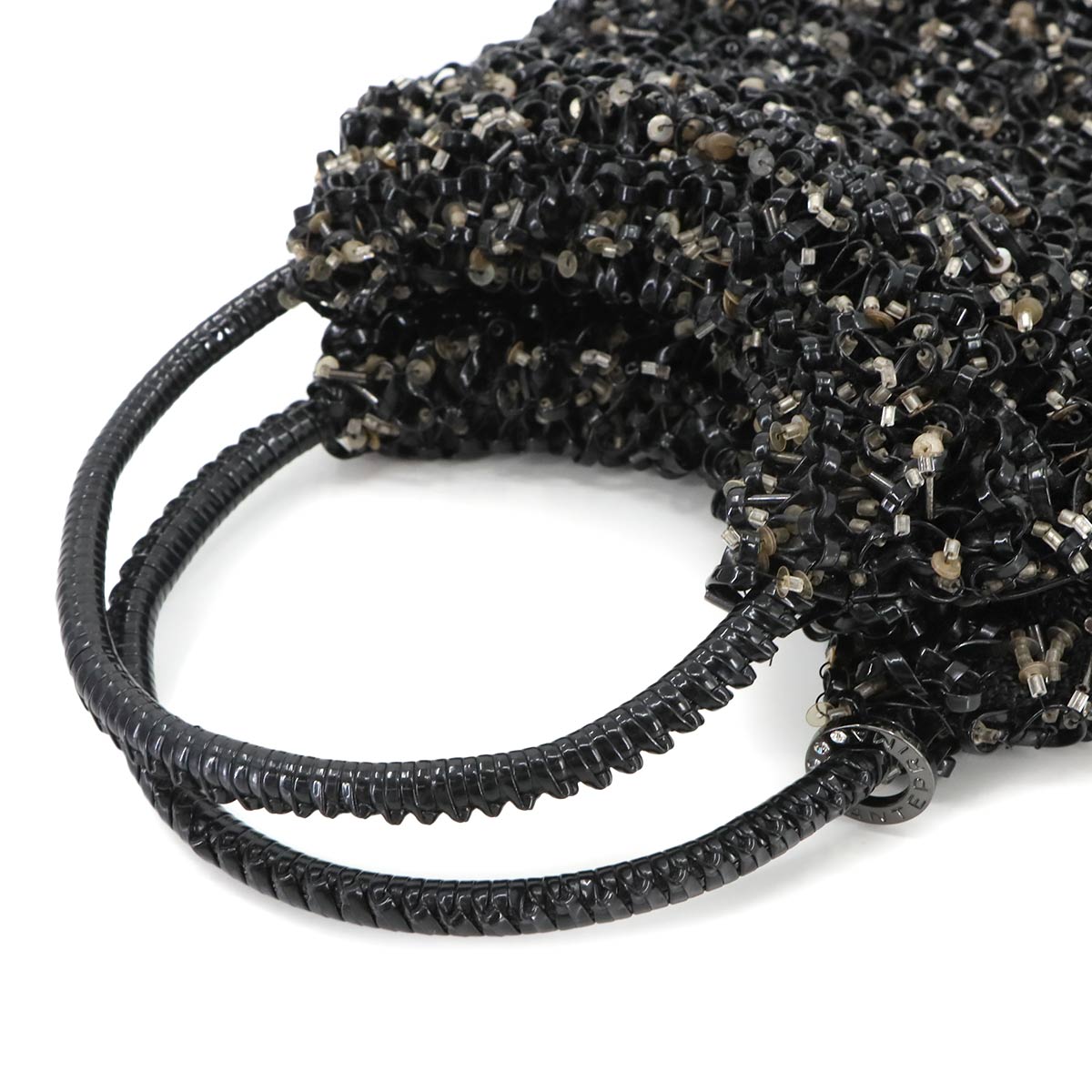 Wire Hand Bag PVC Black Purse