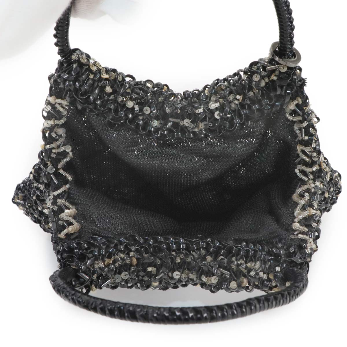 Wire Hand Bag PVC Black Purse