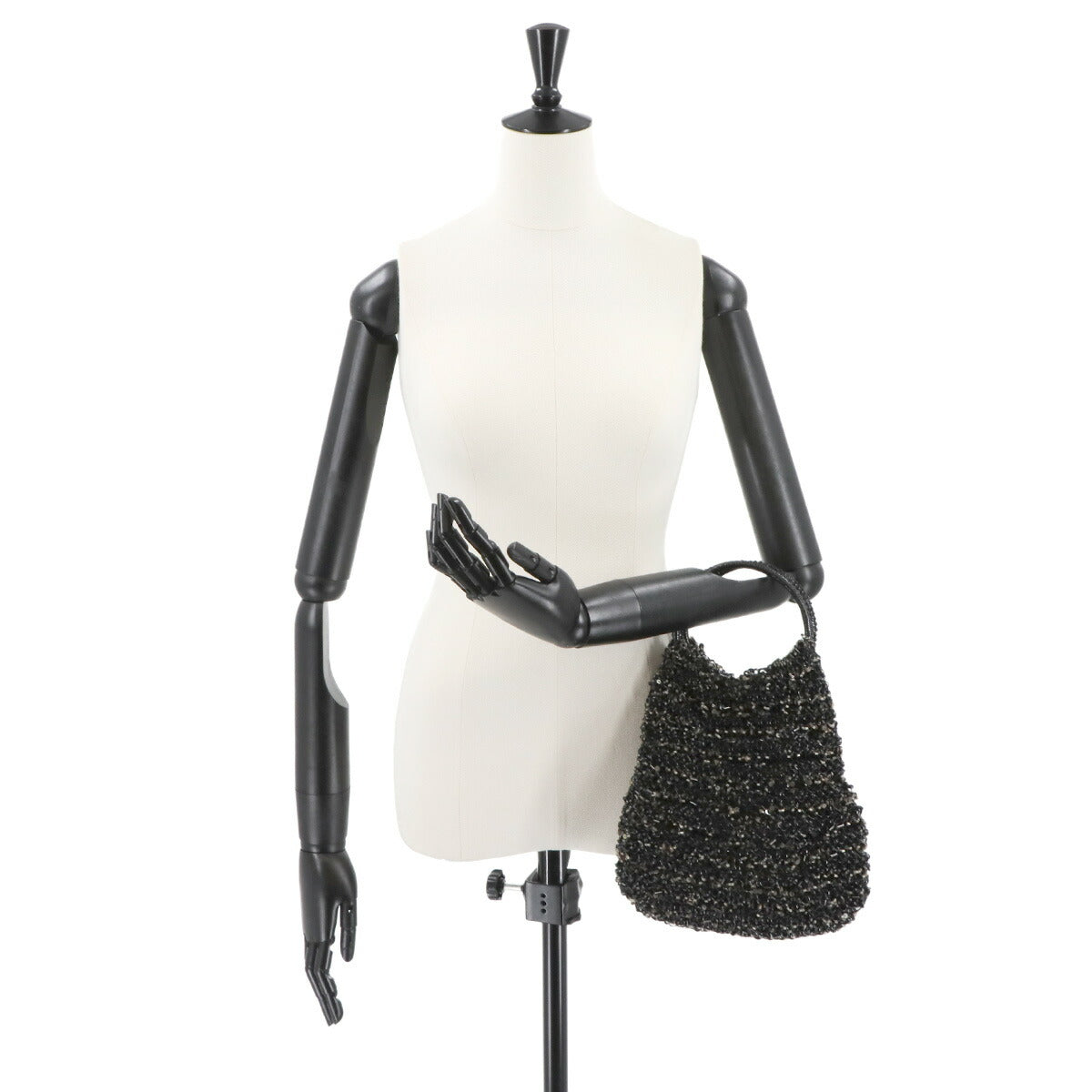 Wire Hand Bag PVC Black Purse