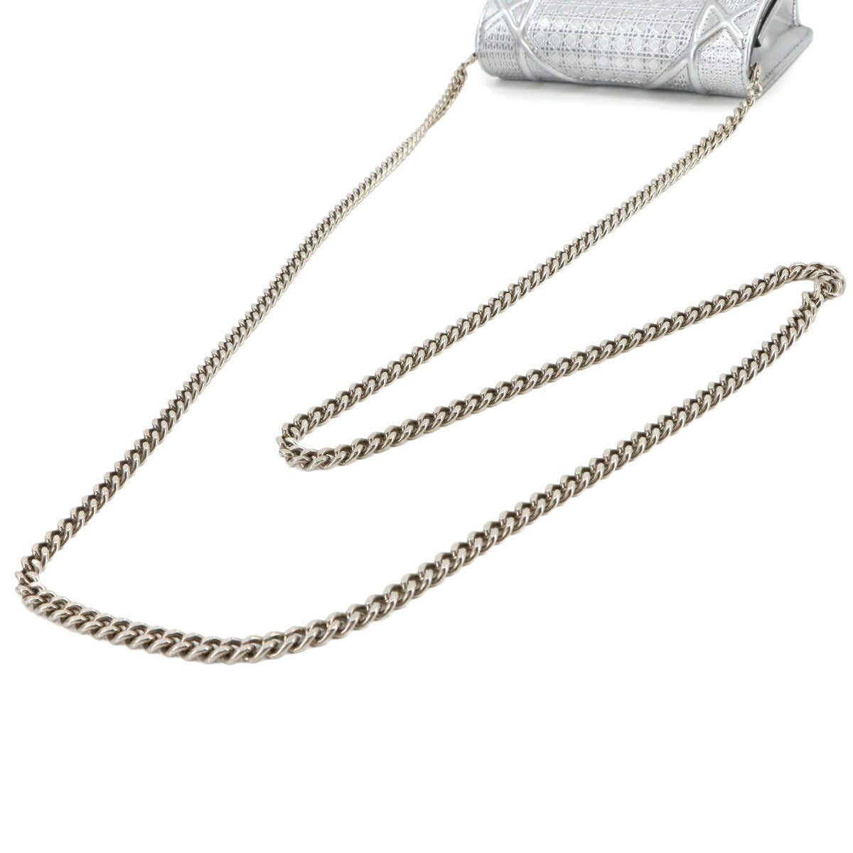 Diorama Mini Chain Shoulder Bag Leather Silver Purse