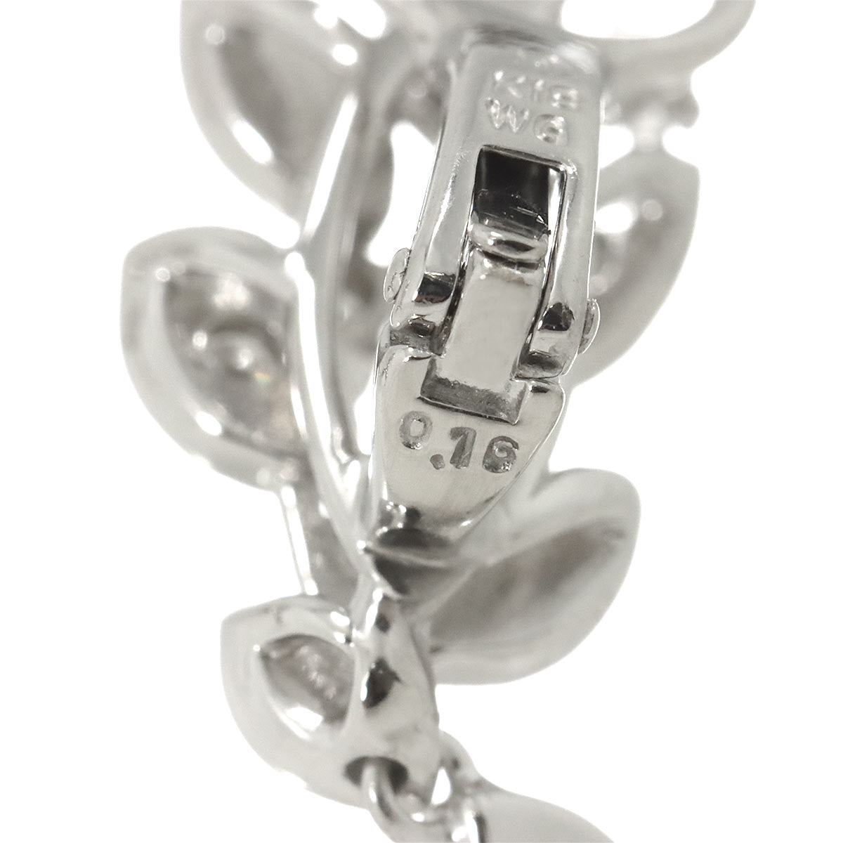 Diamond 0.16ct/0.16ct Earrings Clip on 18K White Gold 750