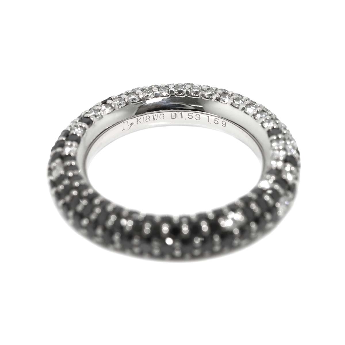 Diamond 1.59ct/1.53ct Ring 18K WG 750 Size5.5-5.75(US)