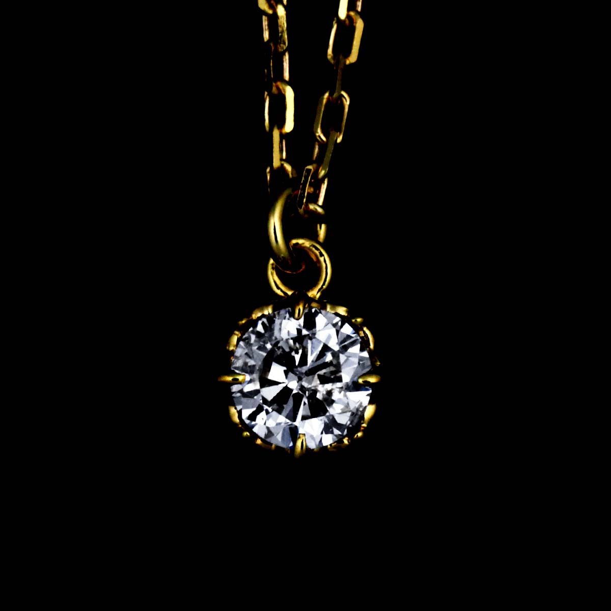 Diamond 0.10ct Necklace 18K YG Yellow Gold 750
