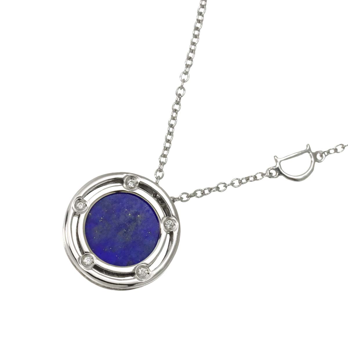 D-SIDE Lapis Lazuli Diamond 5P Necklace 18K WG 750