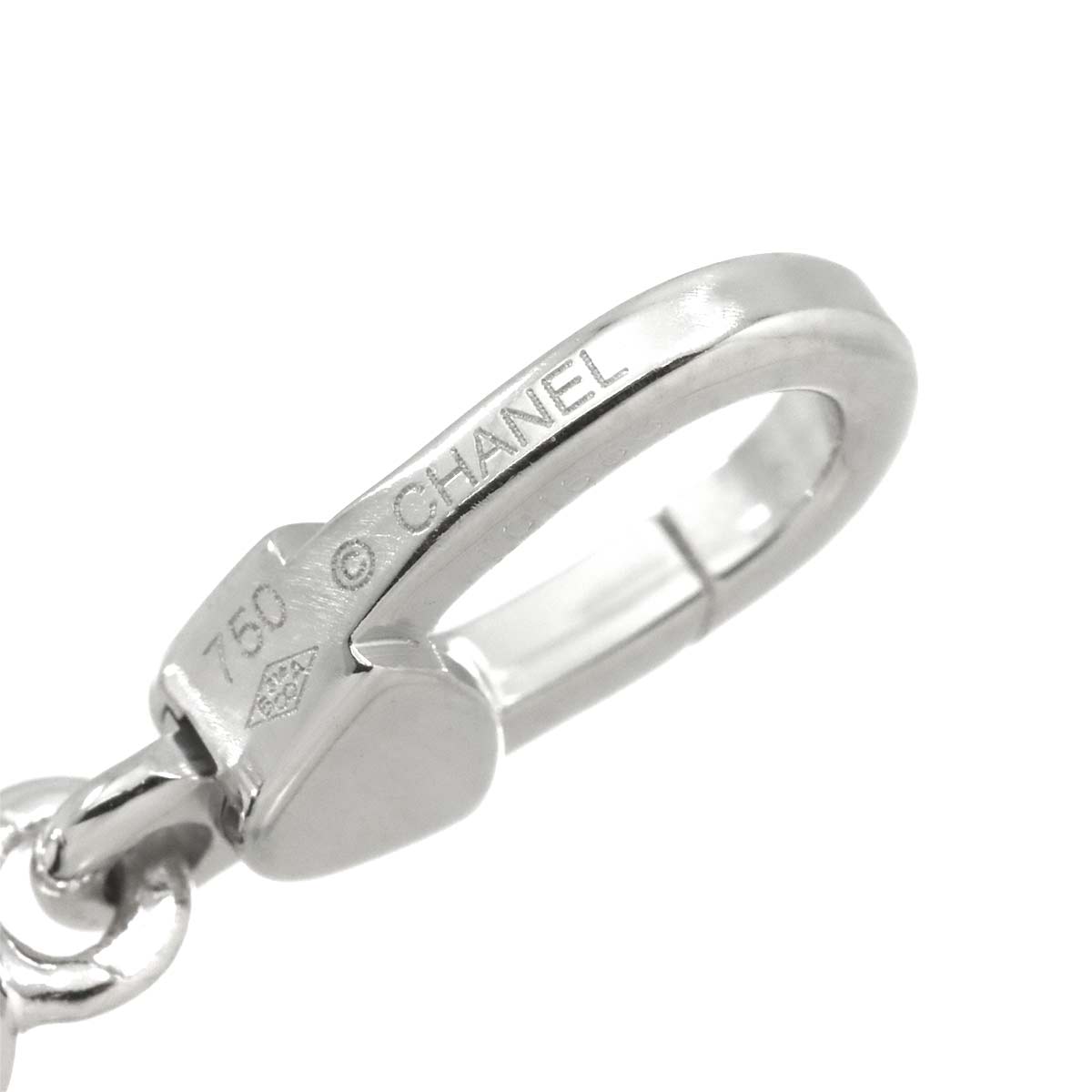 Camellia Pendant Top Charm 18K WG 750