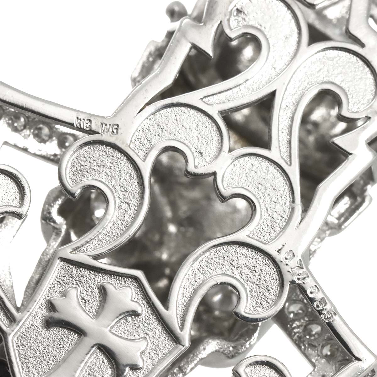 Diamond 0.70ct Black Diamond 0.65ct Necklace 18K WG White Gold 750