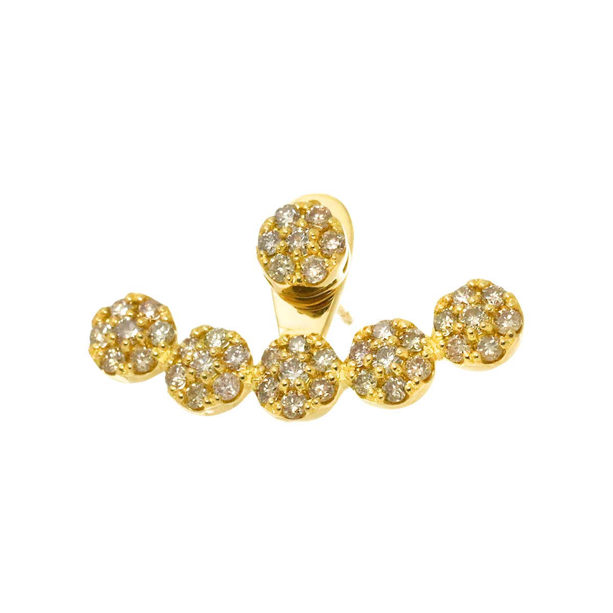 Diamond 0.50ct Earring Pierced 18K K18 WG 750 One Piece only