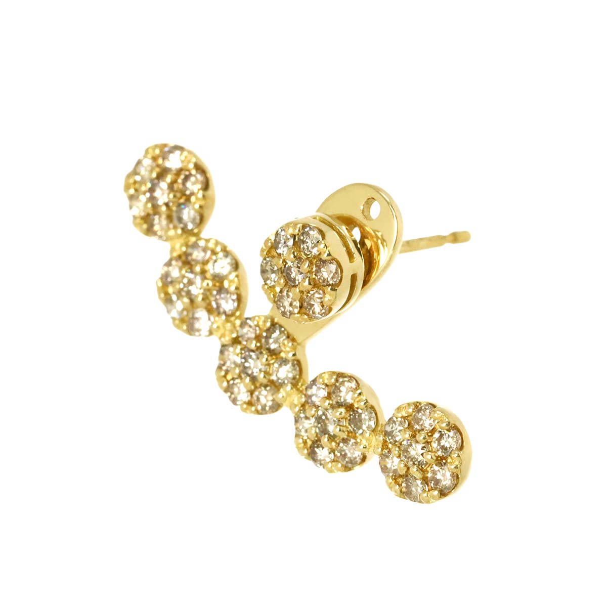 Diamond 0.50ct Earring Pierced 18K K18 WG 750 One Piece only