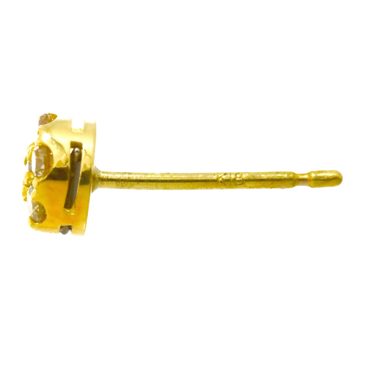 Diamond 0.50ct Earring Pierced 18K K18 WG 750 One Piece only