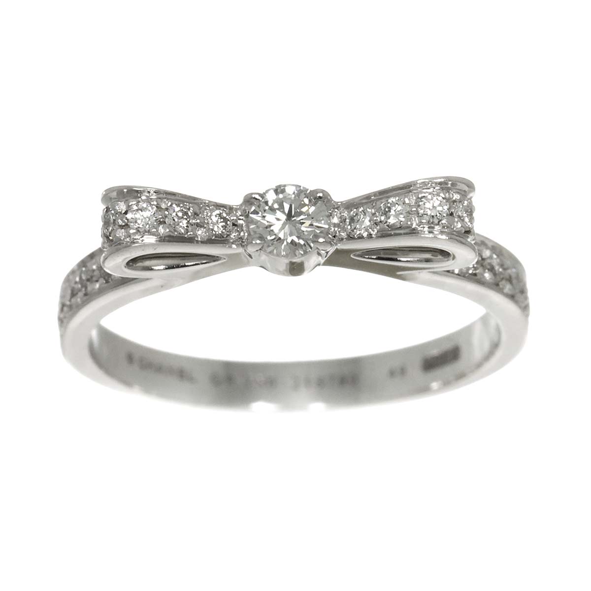 Ruban Diamond SM Ring 18K White Gold 750 Sise49 4.75-5(US)