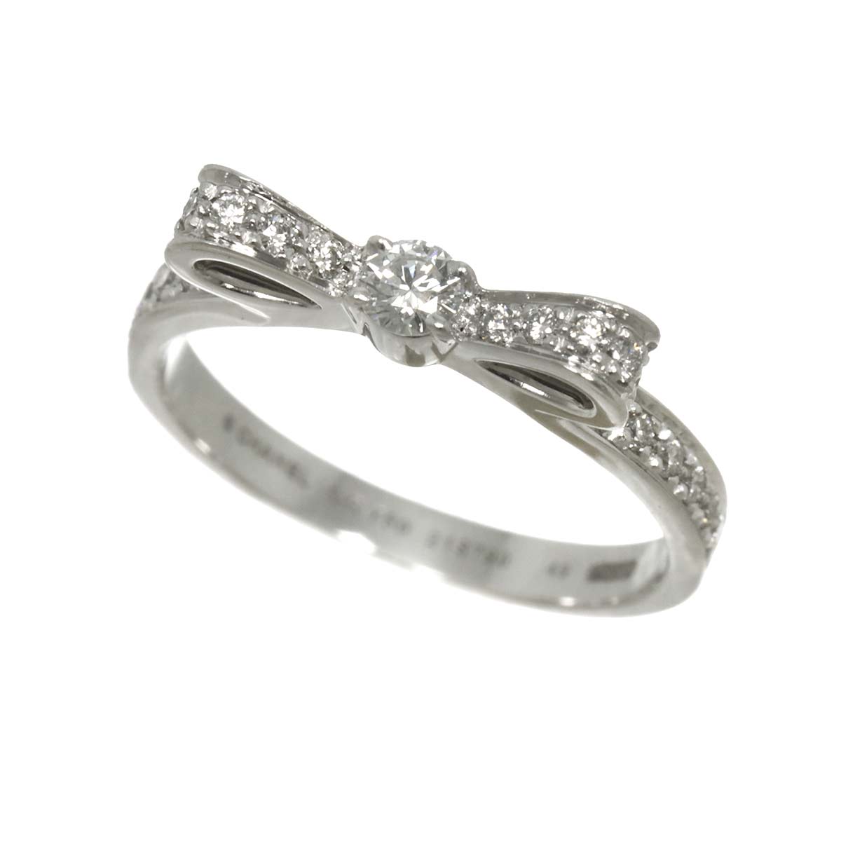 Ruban Diamond SM Ring 18K White Gold 750 Sise49 4.75-5(US)
