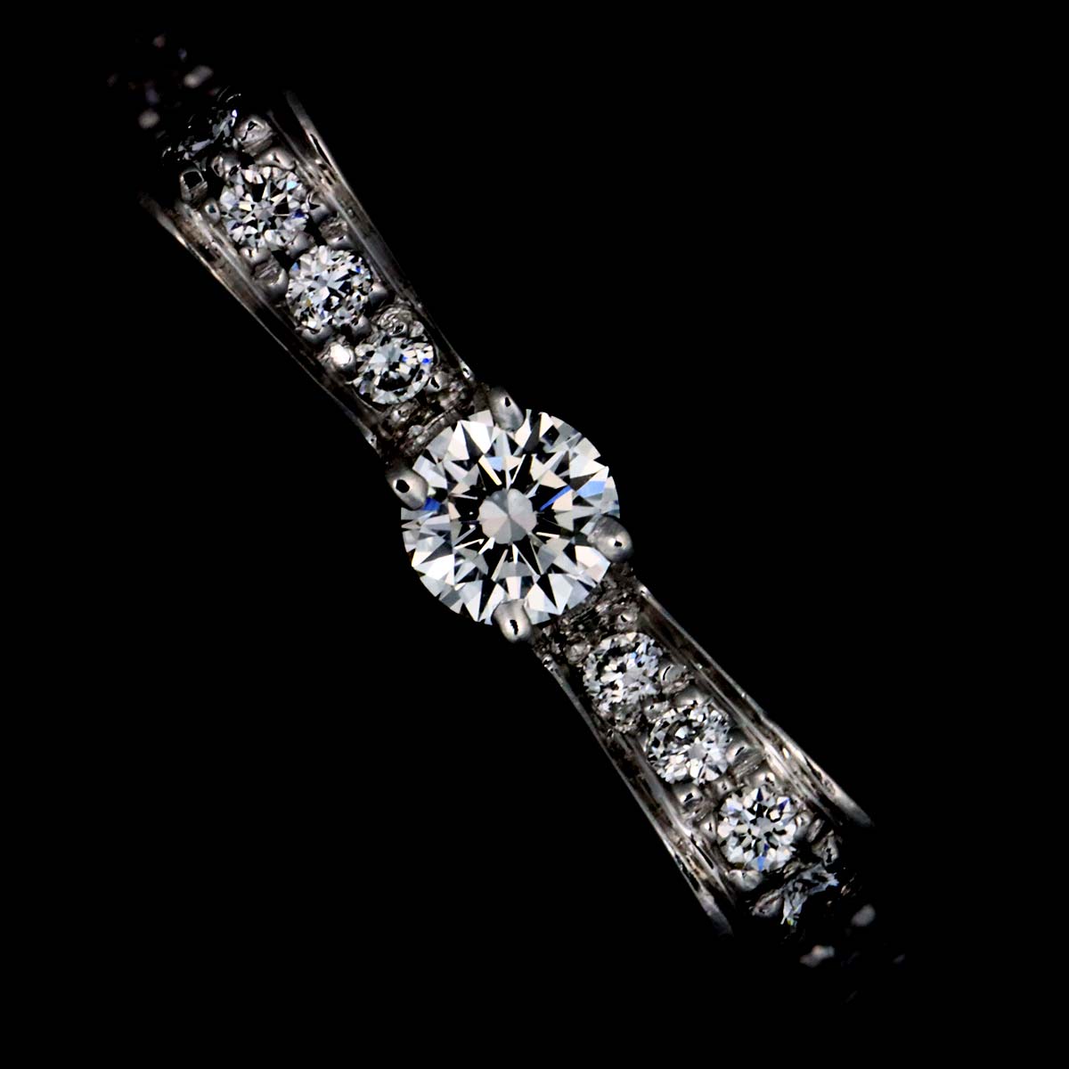 Ruban Diamond SM Ring 18K White Gold 750 Sise49 4.75-5(US)