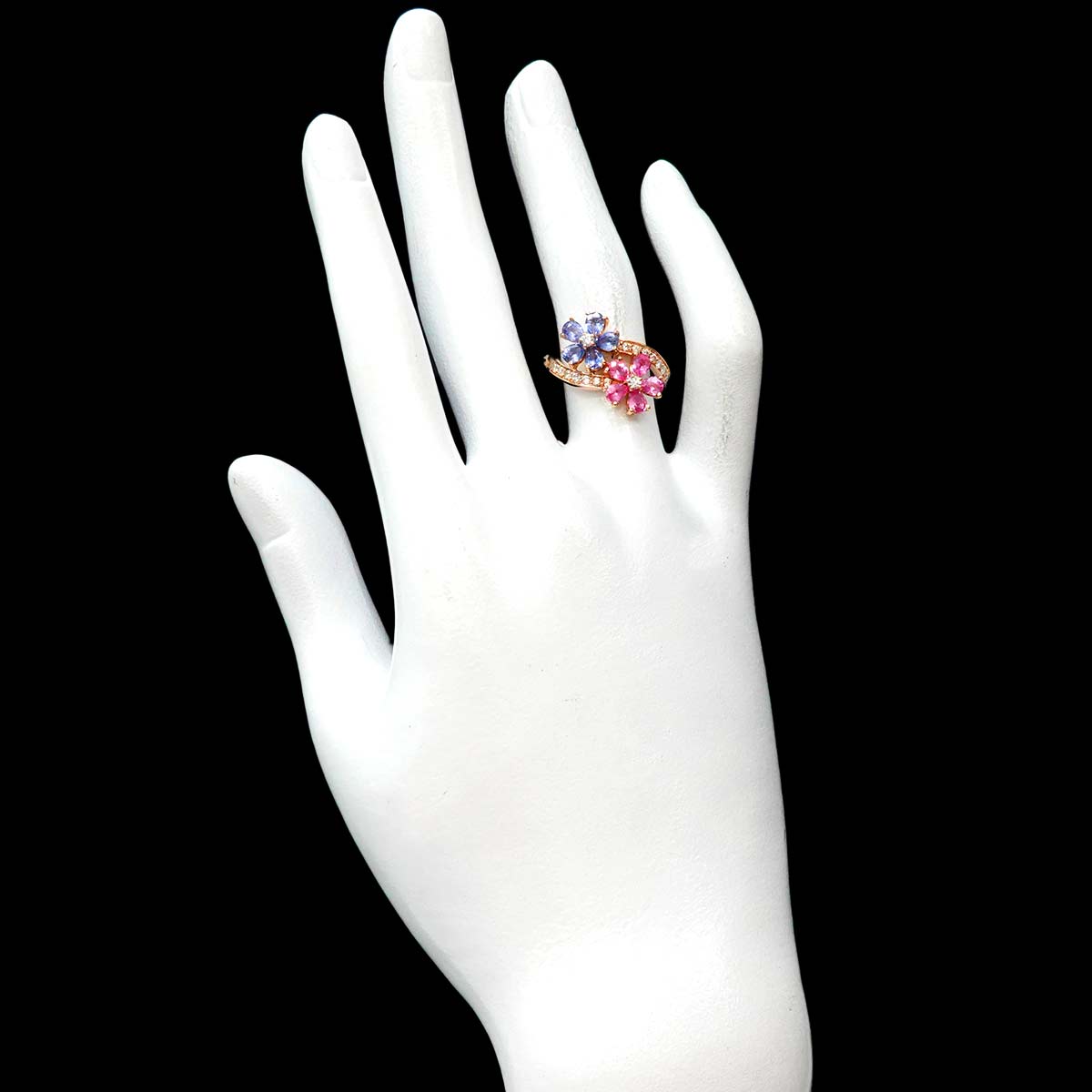 Sapphire 1.64ct Diamond 0.25ct Ring 18K PG 5.25-5.5(US)