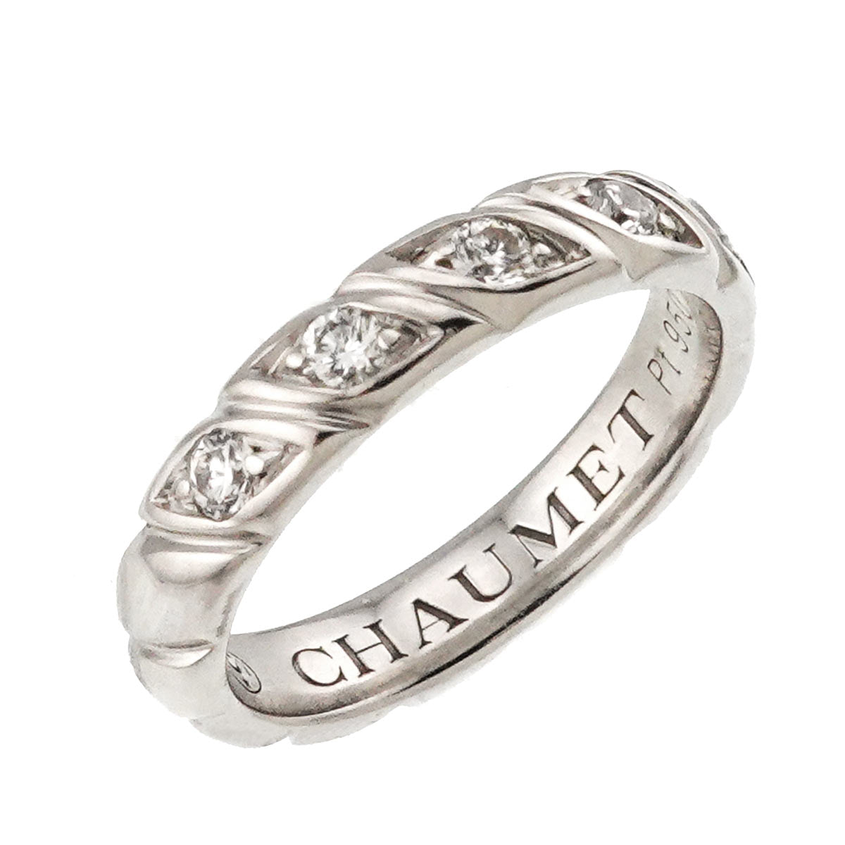 CHAUMET Torsade Half Diamond Ring Platinum size4.75-5(US)