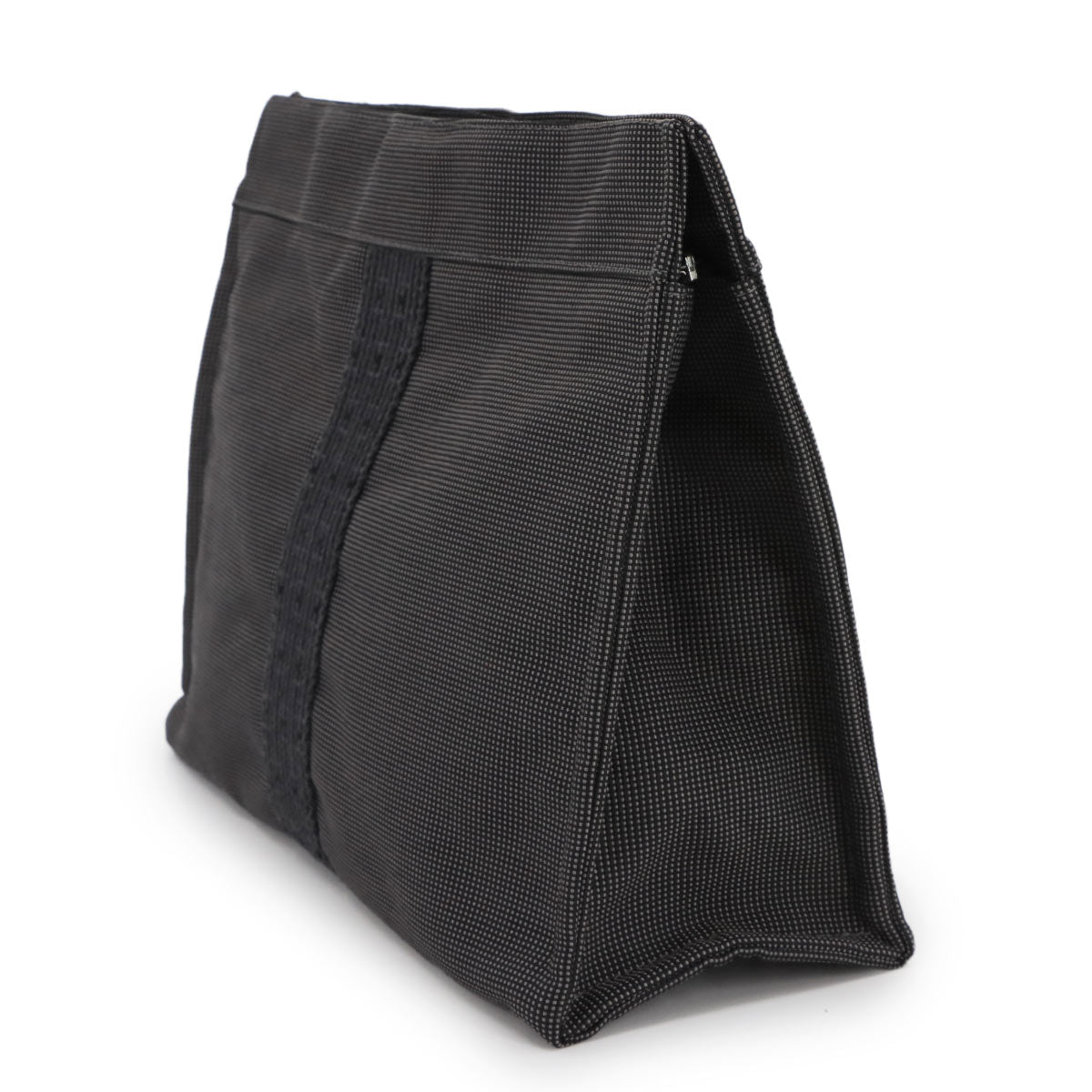 Herline Pouch MM Clutch Bag Canvas Leather Gray Purse