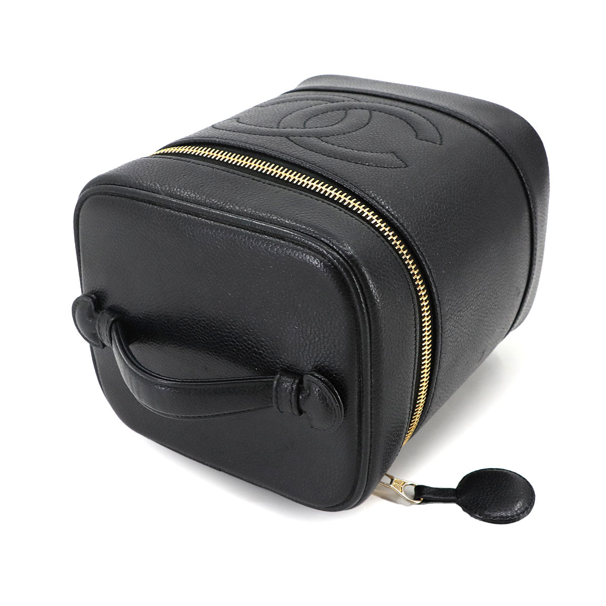 Vanity Hand Bag Leather Black A01998 Coco Logos Purse