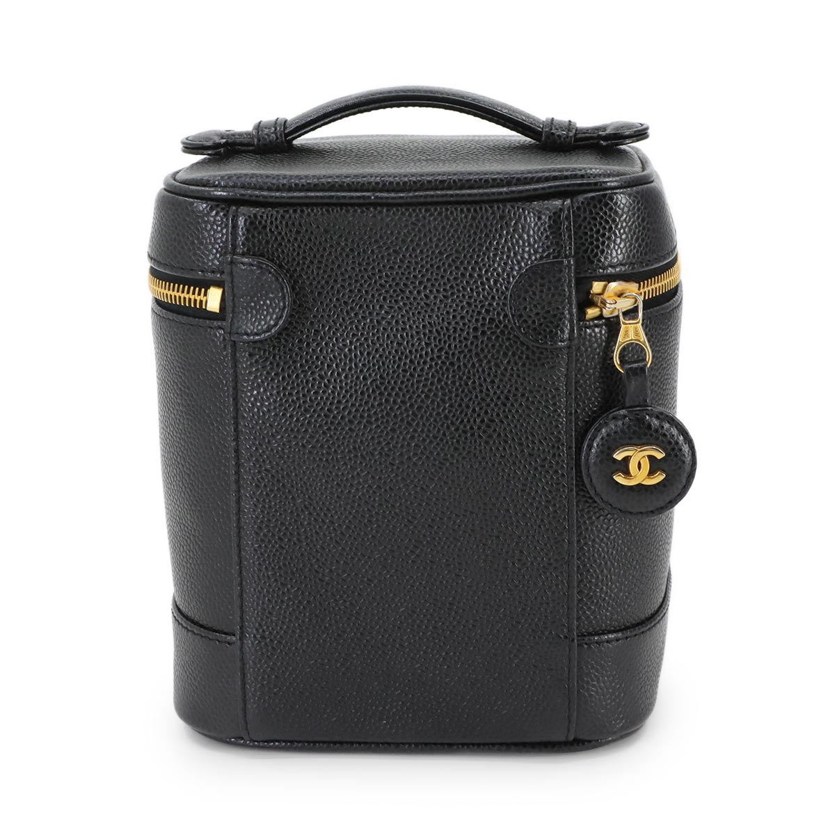 Vanity Hand Bag Leather Black A01998 Coco Logos Purse