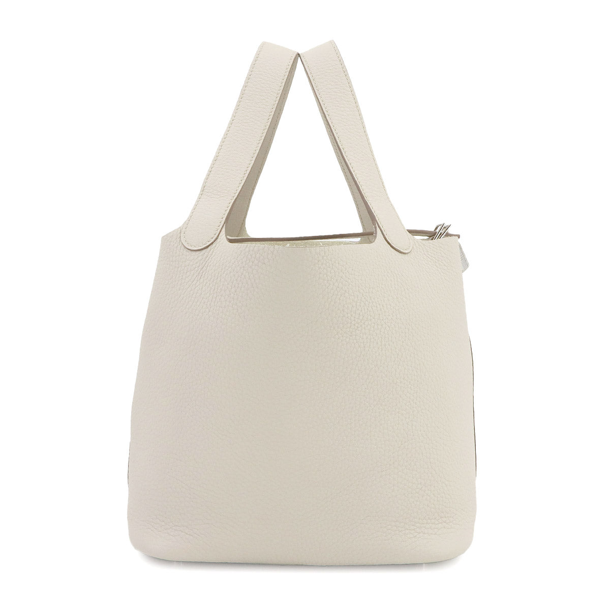 Picotin Lock MM Hand Bag Taurillon Clemence Craie Purse