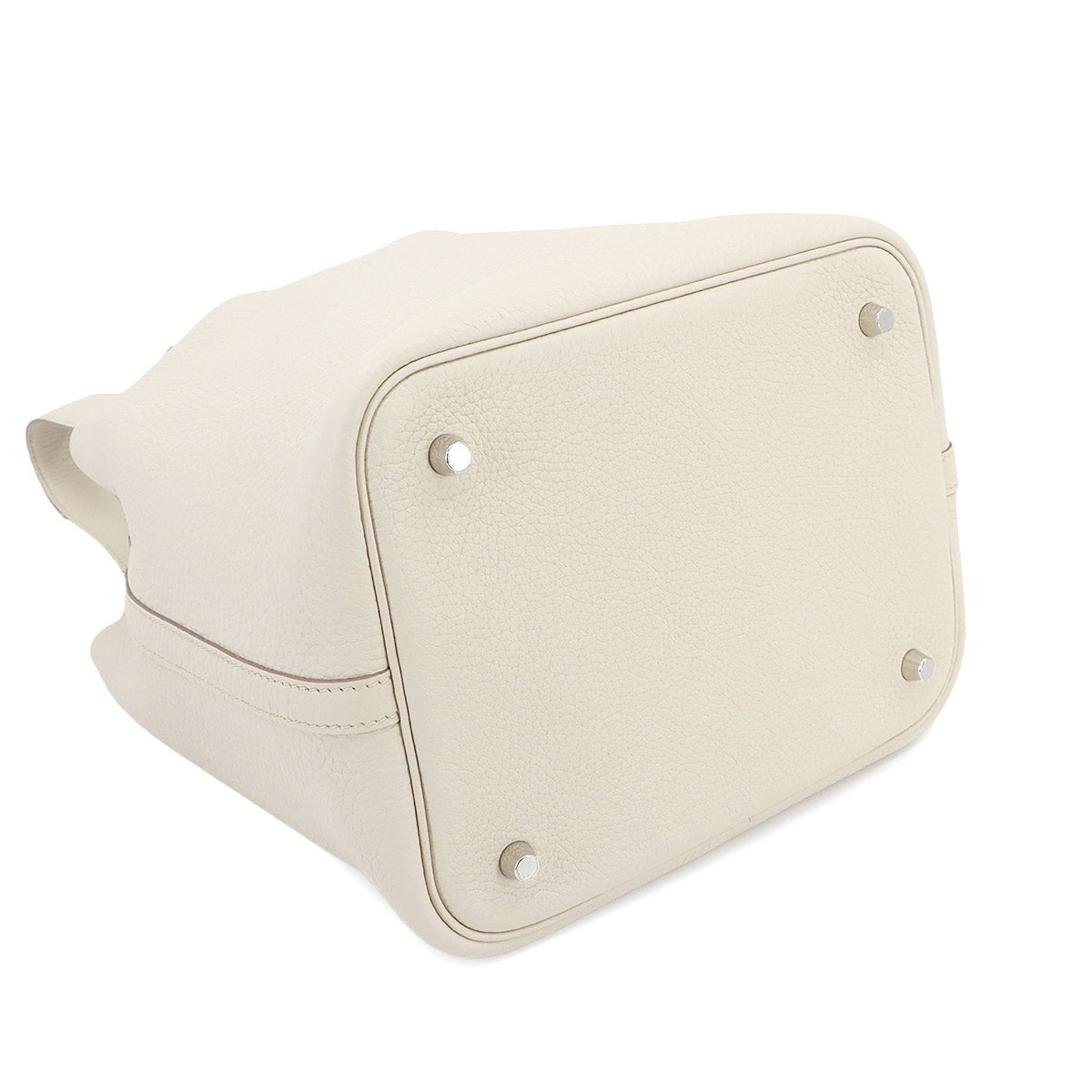 Picotin Lock MM Hand Bag Taurillon Clemence Craie Purse