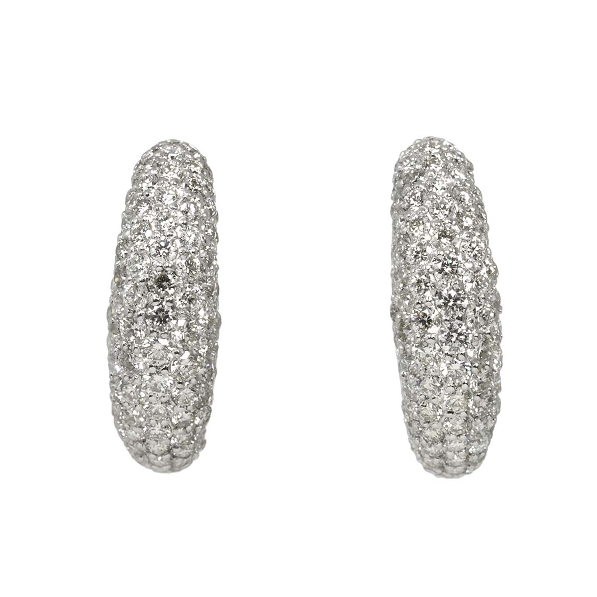 Diamond 2.00ct/2.00ct Earrings Pierced 18K K18 WG 750