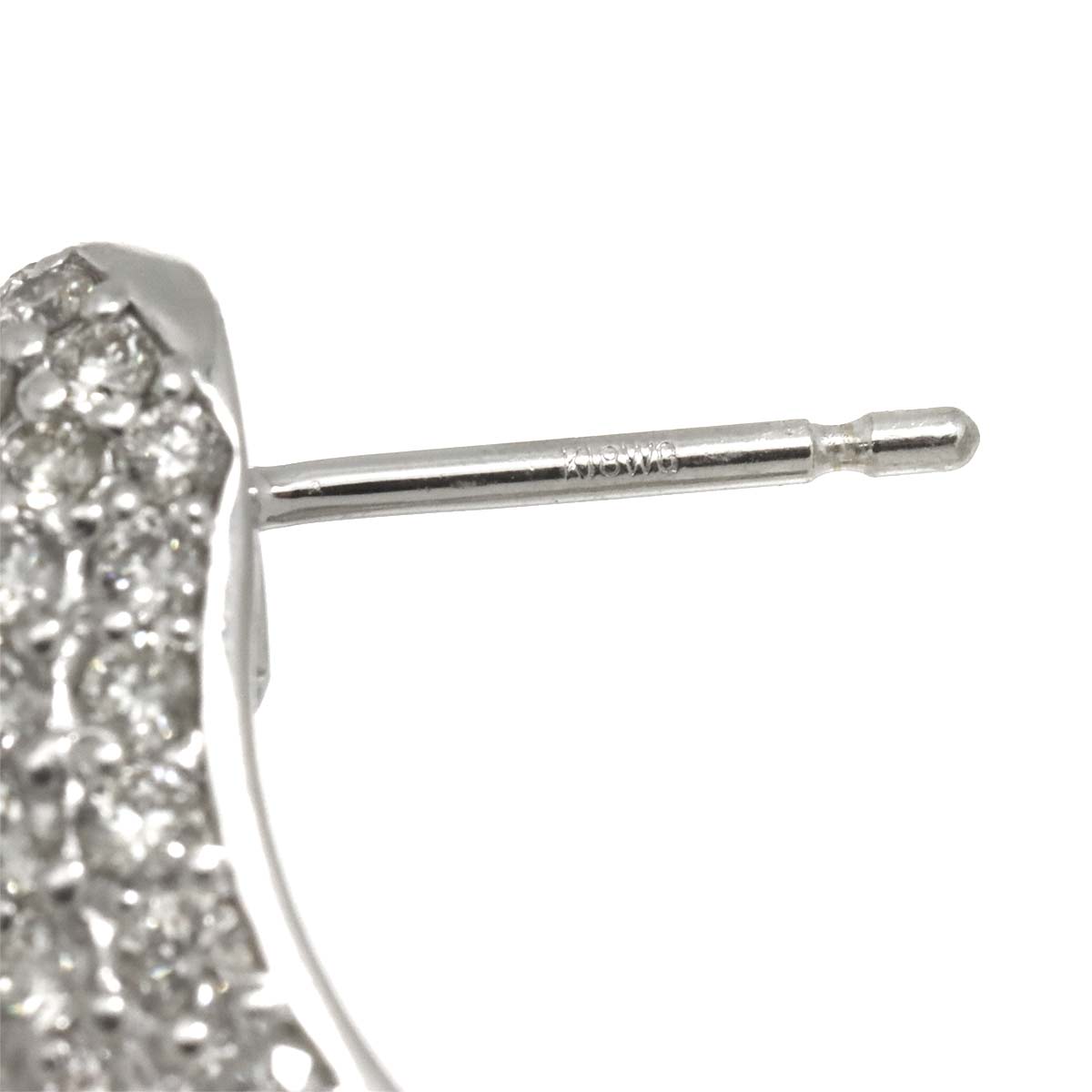 Diamond 2.00ct/2.00ct Earrings Pierced 18K K18 WG 750