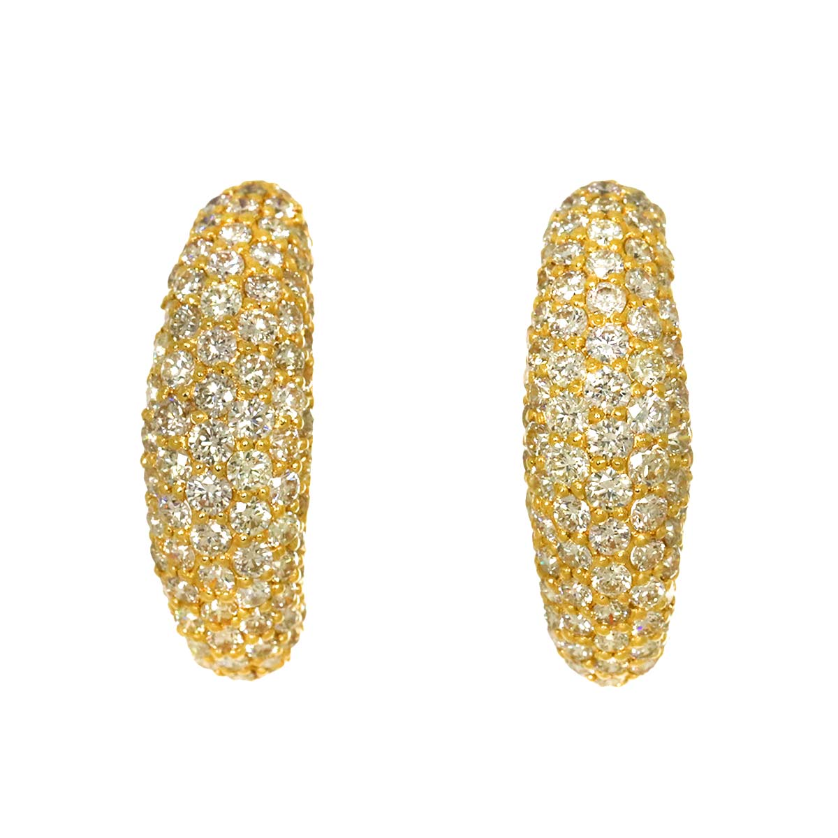 Diamond 2.00ct/2.00ct Earrings Pierced 18K YG Yellow Gold 750