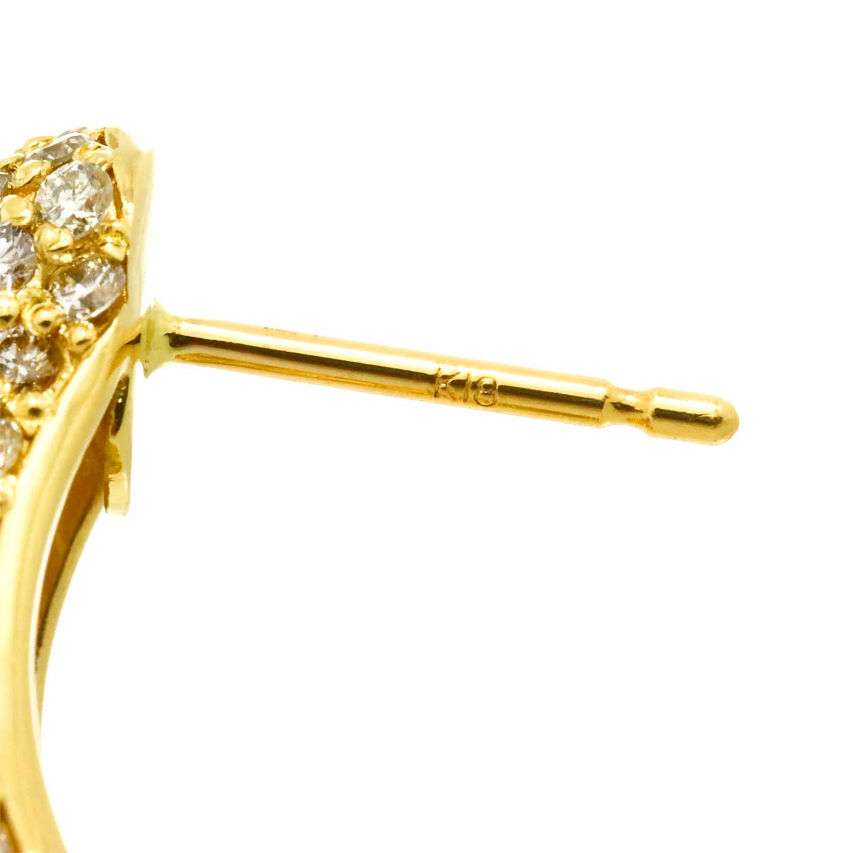 Diamond 2.00ct/2.00ct Earrings Pierced 18K YG Yellow Gold 750