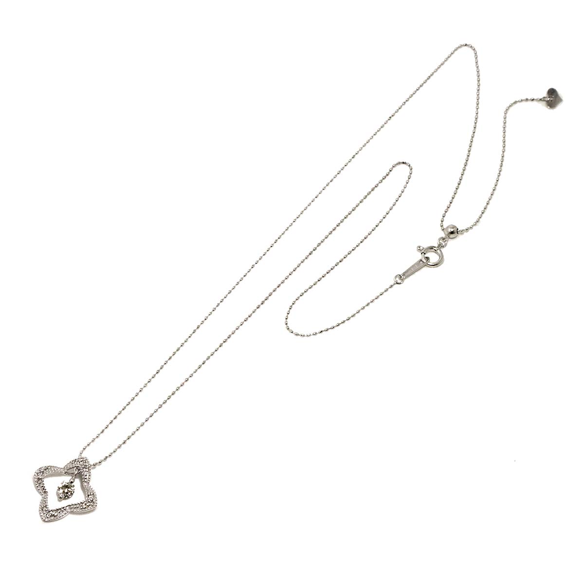 Diamond 0.15ct/0.10ct Necklace 18K WG White Gold 750