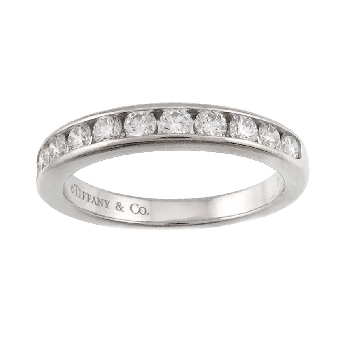 Half Etanity band Ring Diamond Platinum Size4.5(US)