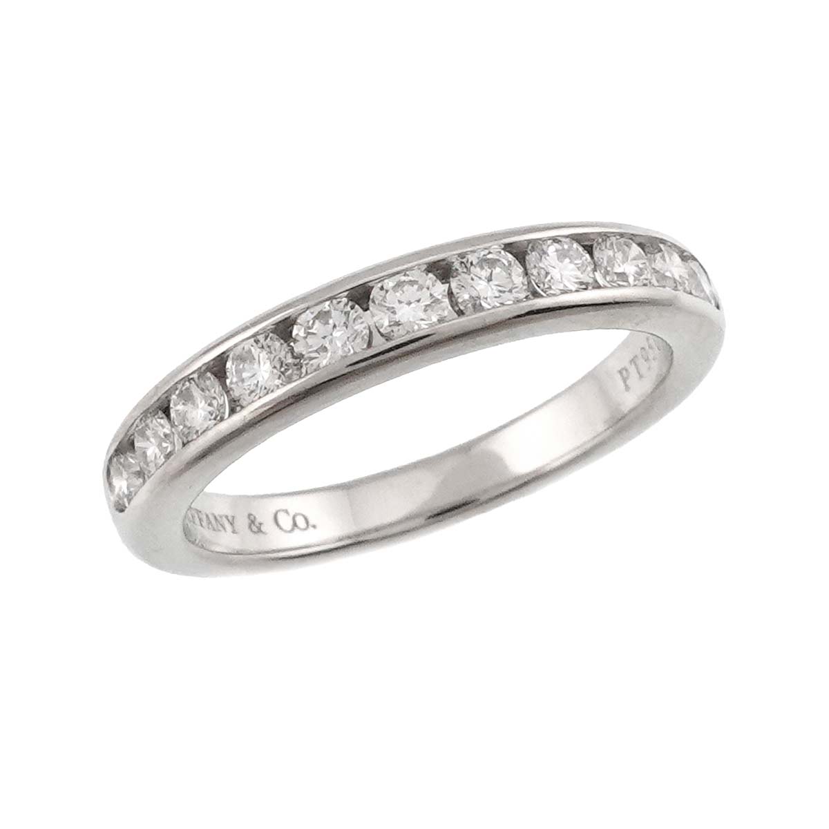 Half Etanity band Ring Diamond Platinum Size4.5(US)