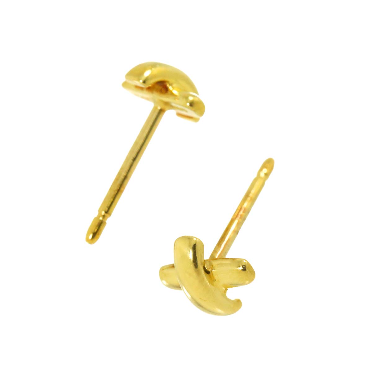 Cross stitch Earrings Pierced 18K Yellow Gold 750