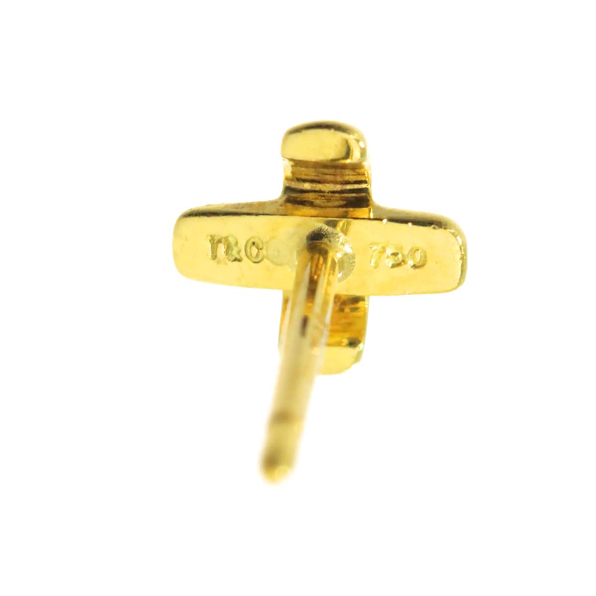 Cross stitch Earrings Pierced 18K Yellow Gold 750