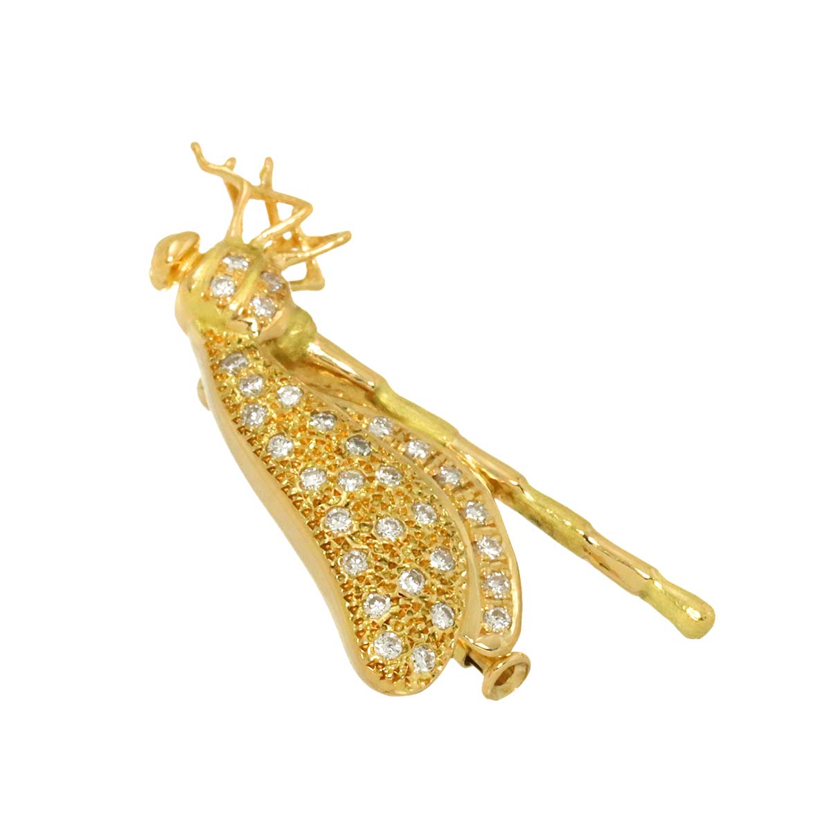 Diamond 0.45ct Brooch 18K YG Yellow Gold 750