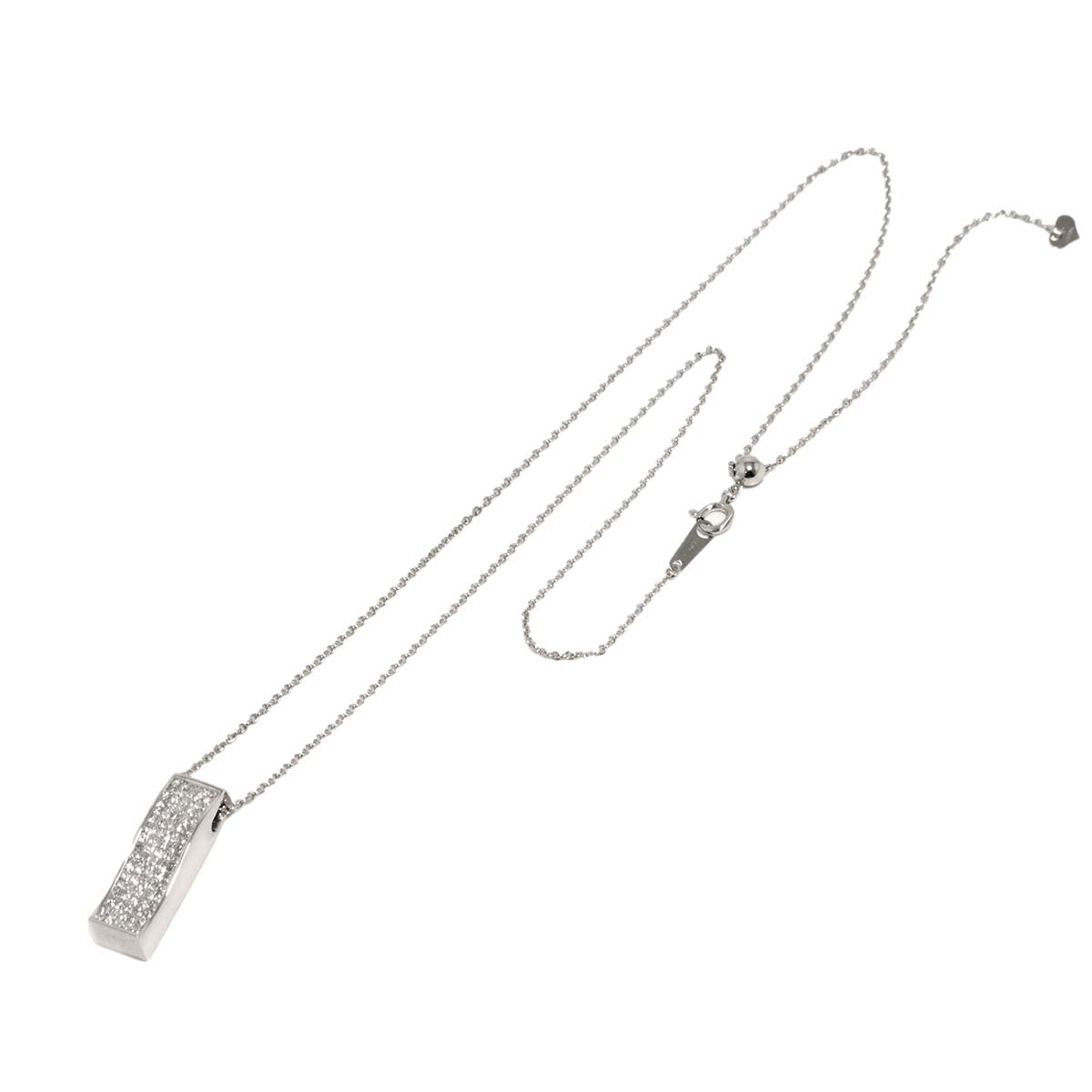 Diamond 1.00ct Necklace 18K WG White Gold 750