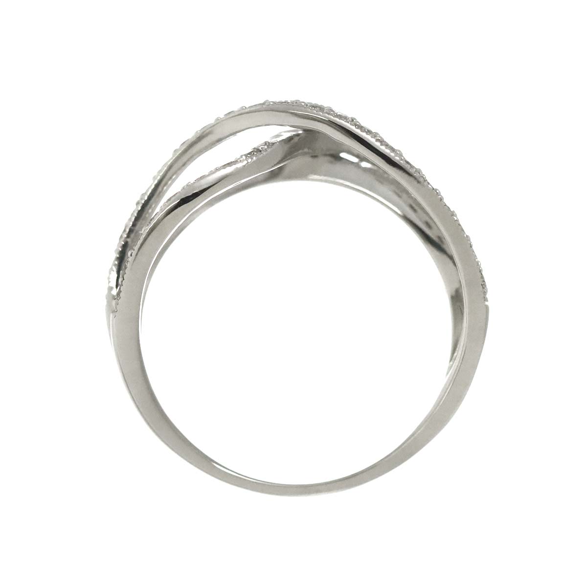 Diamond 0.51ct Ring 18K K18 WG White Gold size6.25-6.5(US)