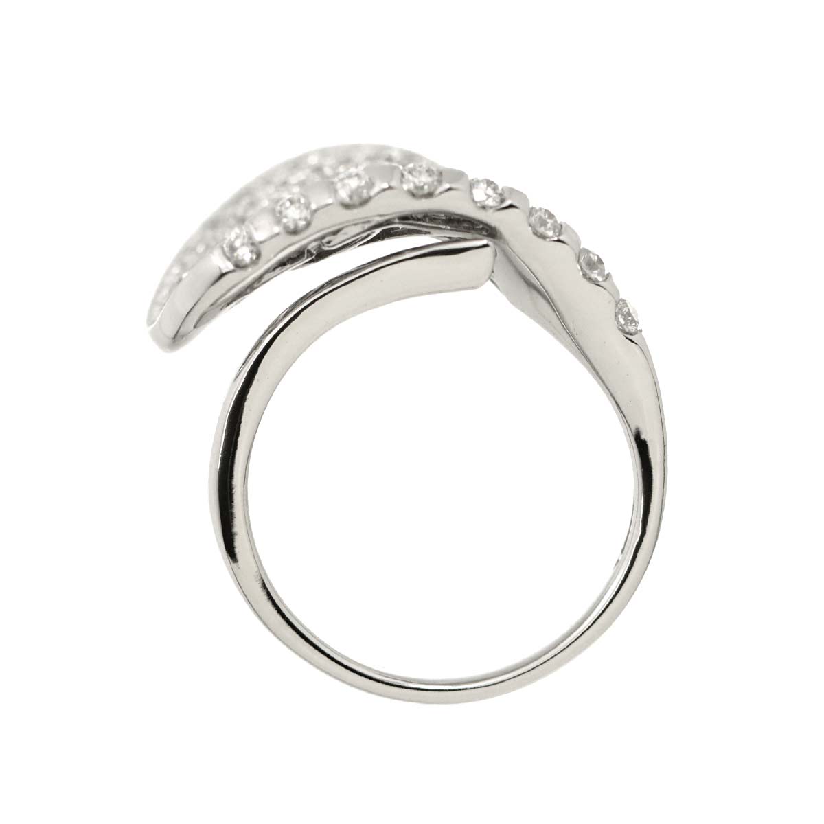 Diamond 1.53ct Ring 18K K18 WG White Gold size6.5-6.75(US)