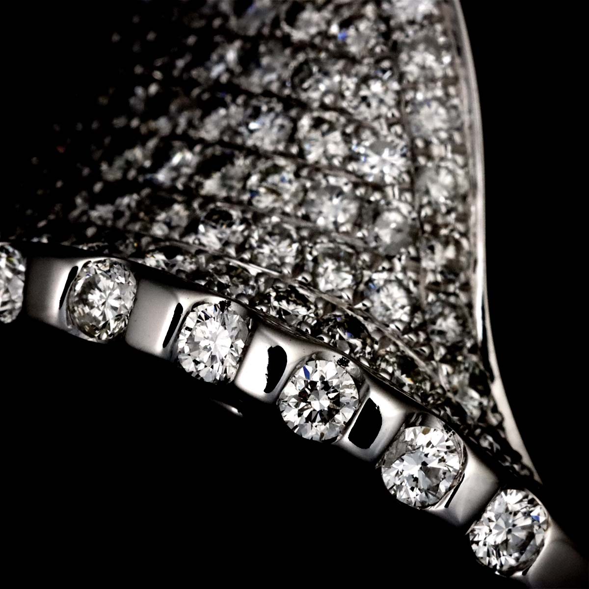 Diamond 1.53ct Ring 18K K18 WG White Gold size6.5-6.75(US)