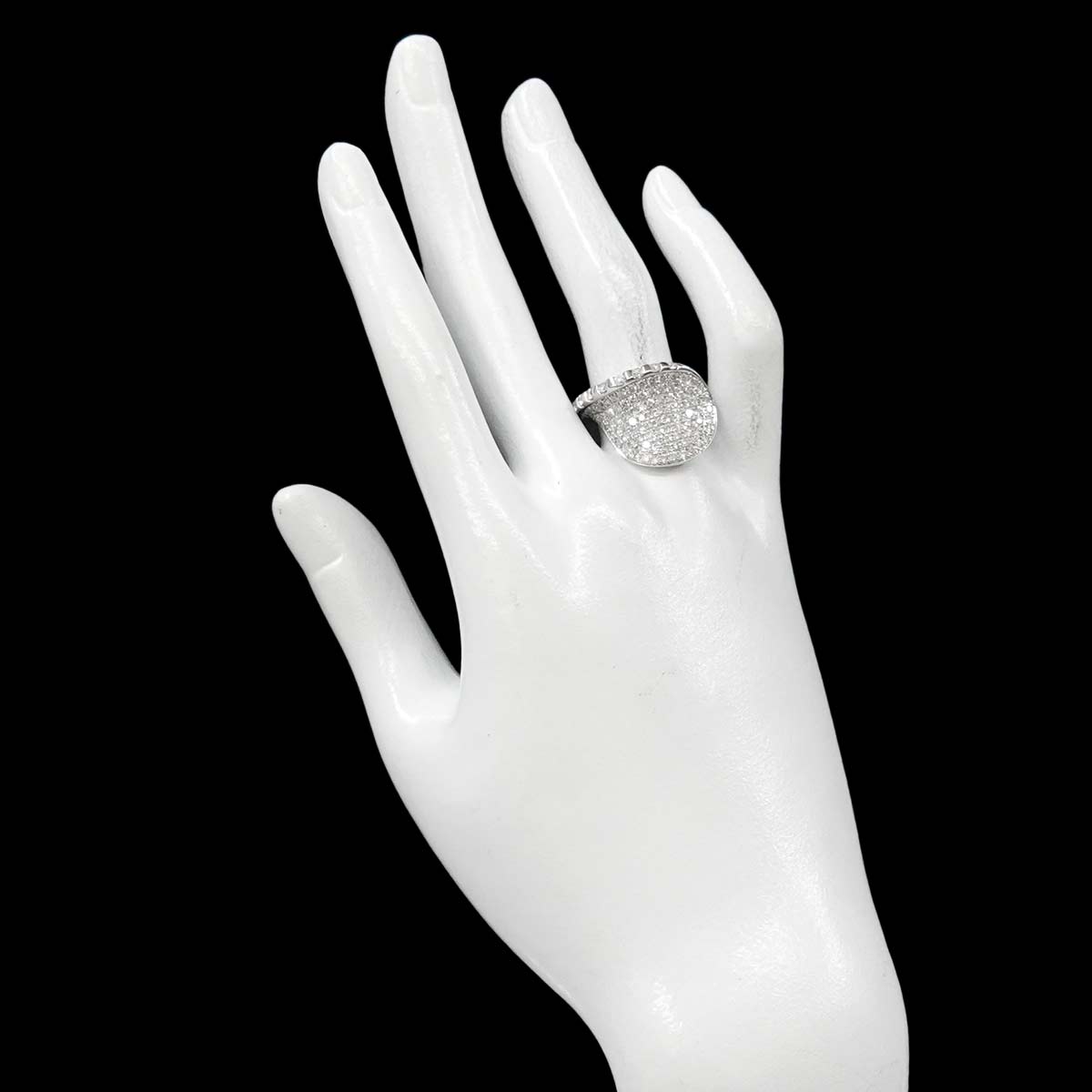 Diamond 1.53ct Ring 18K K18 WG White Gold size6.5-6.75(US)