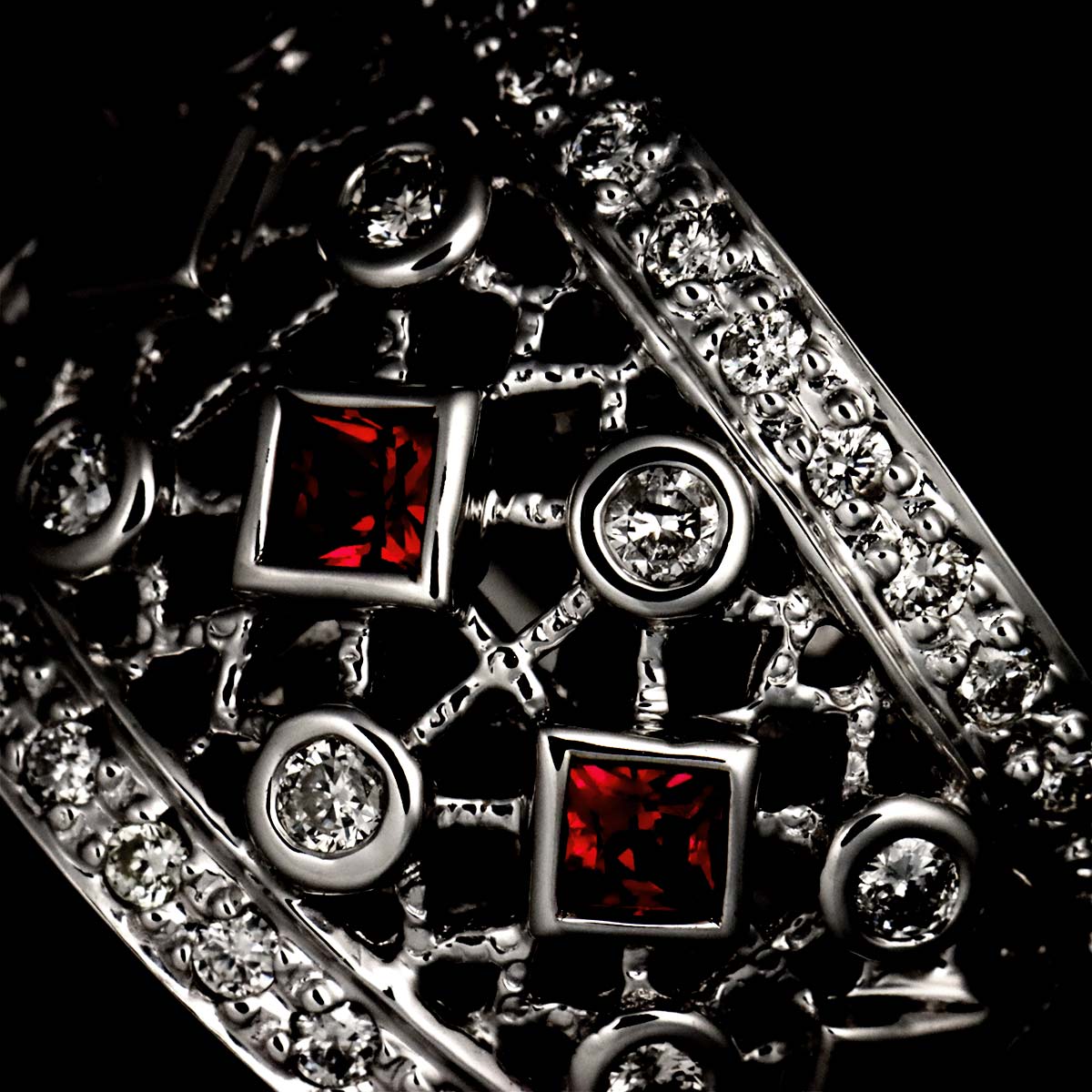 Ruby 0.57ct Diamond 0.65ct Ring 18K WG size5.5-5.75(US)