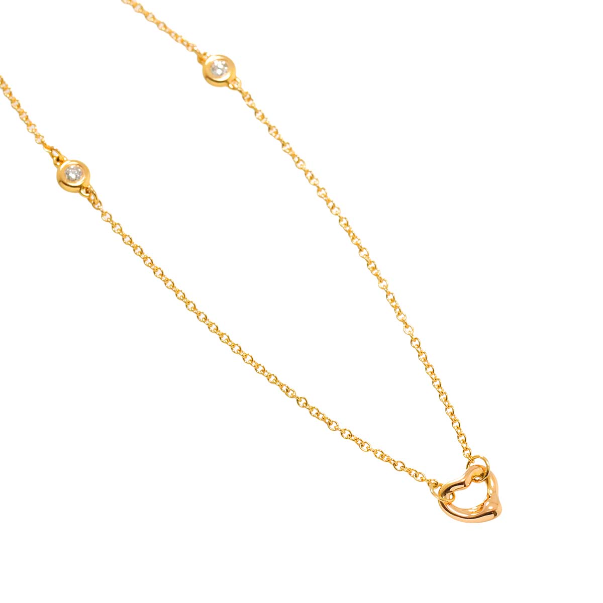 By The Yard Open Heart Diamond Necklace 18K PG 750