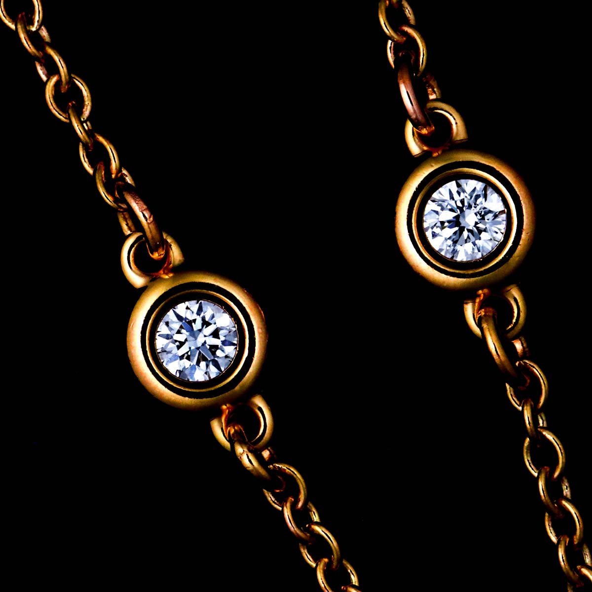 By The Yard Open Heart Diamond Necklace 18K PG 750