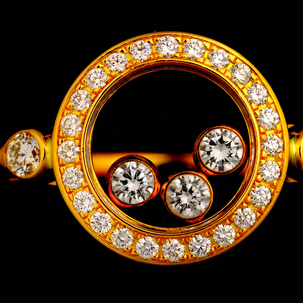 Happy Diamond Diamond Ring 18K YG 750 Size5.25(US)