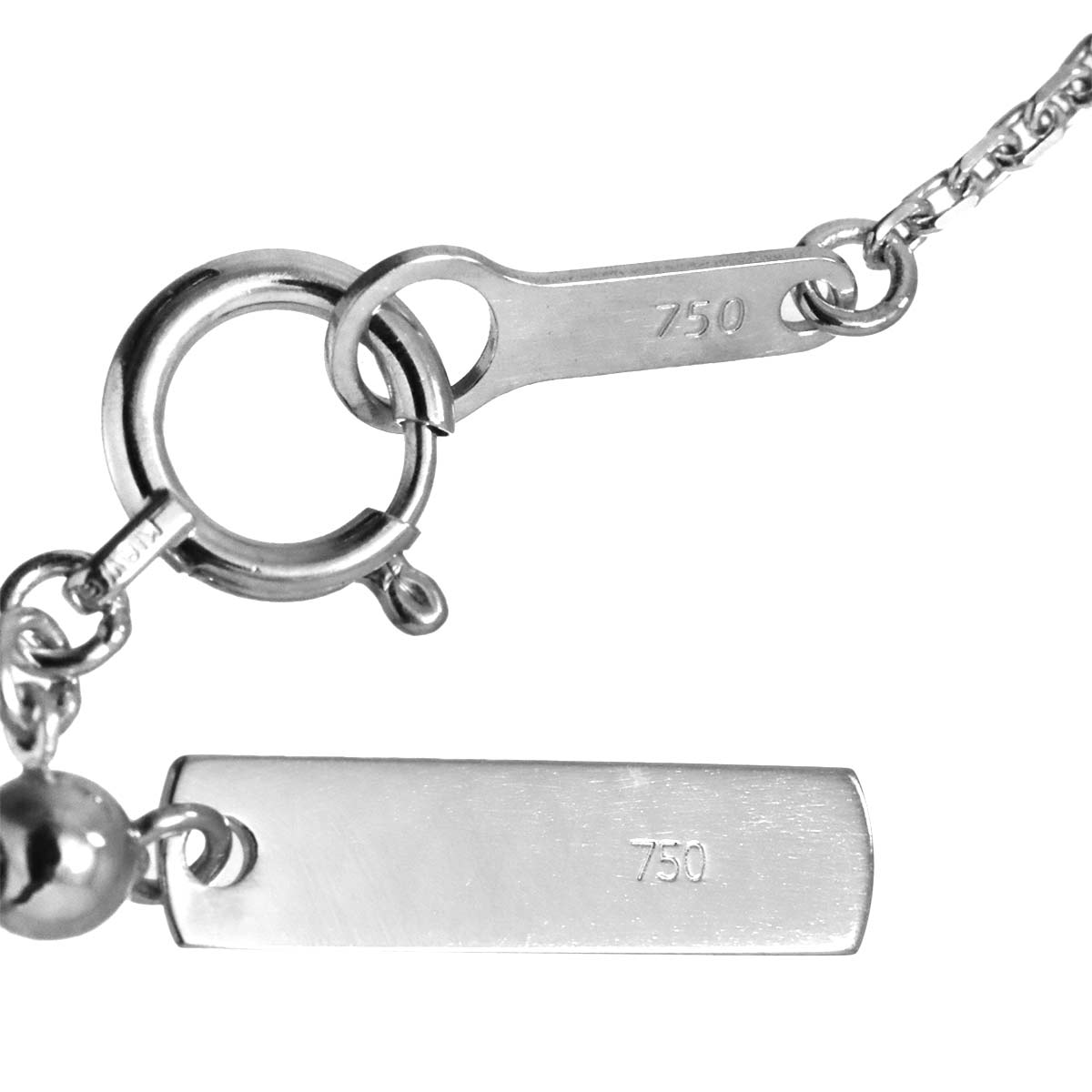 Diamond 0.06ct Multi Stone Necklace 18K WG White Gold 750