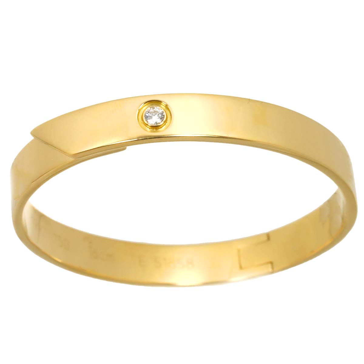 Anniversary Bracelet Diamond 1P Bangle 18K YG 750 Size16