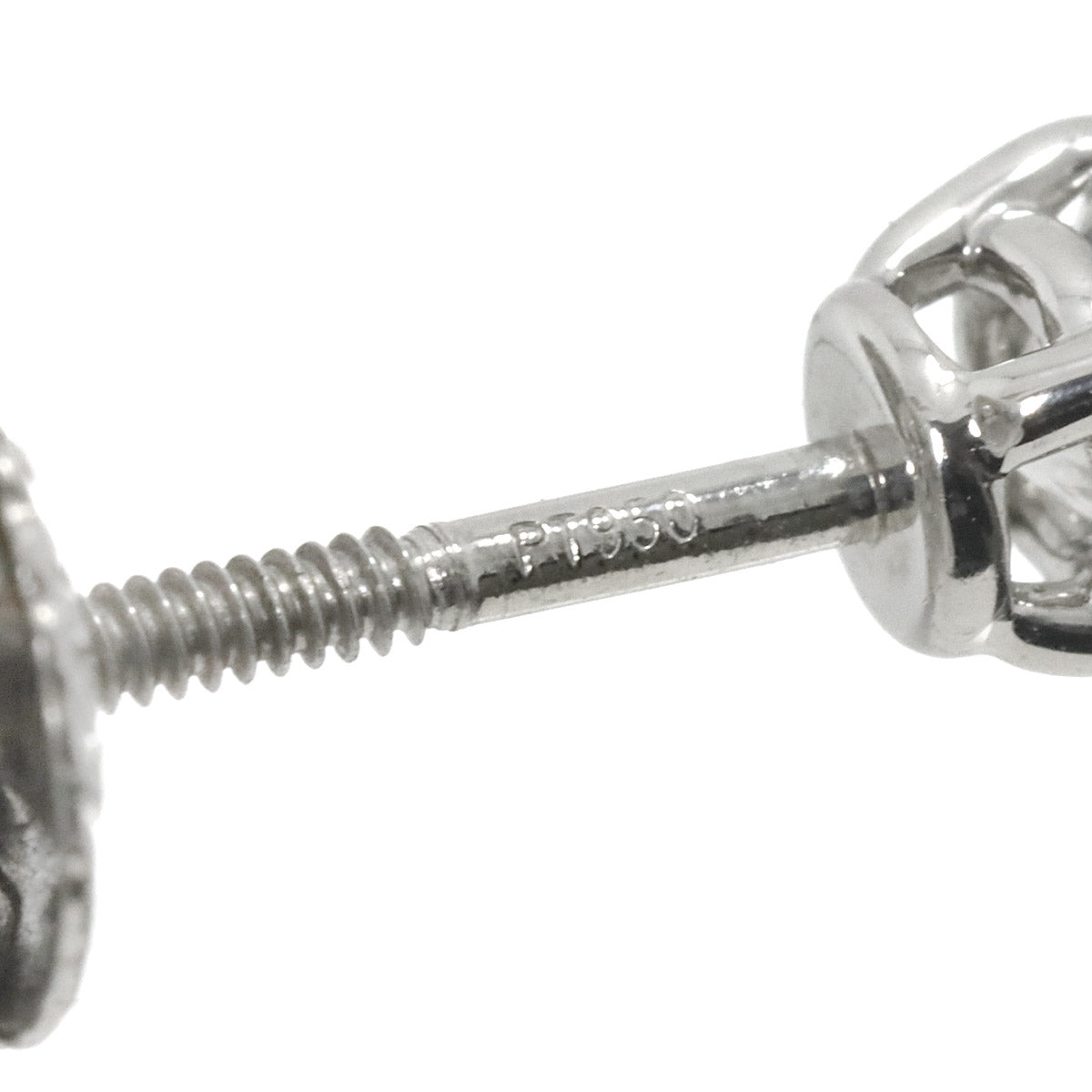 Solitaire Diamond Earrings Pierced Pt