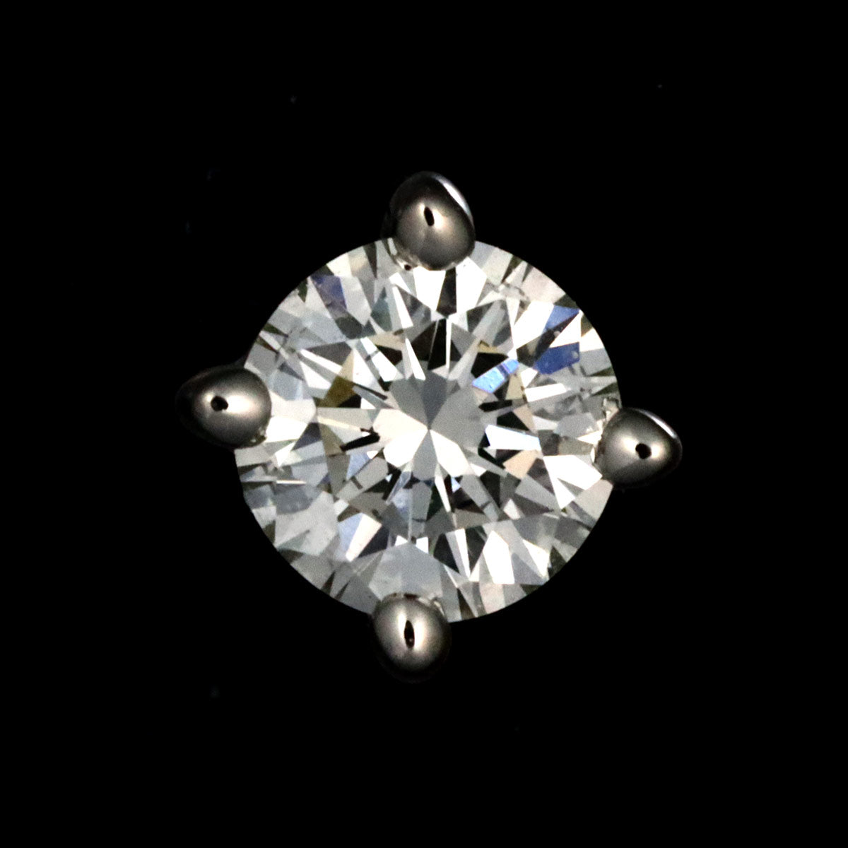 Solitaire Diamond Earrings Pierced Pt