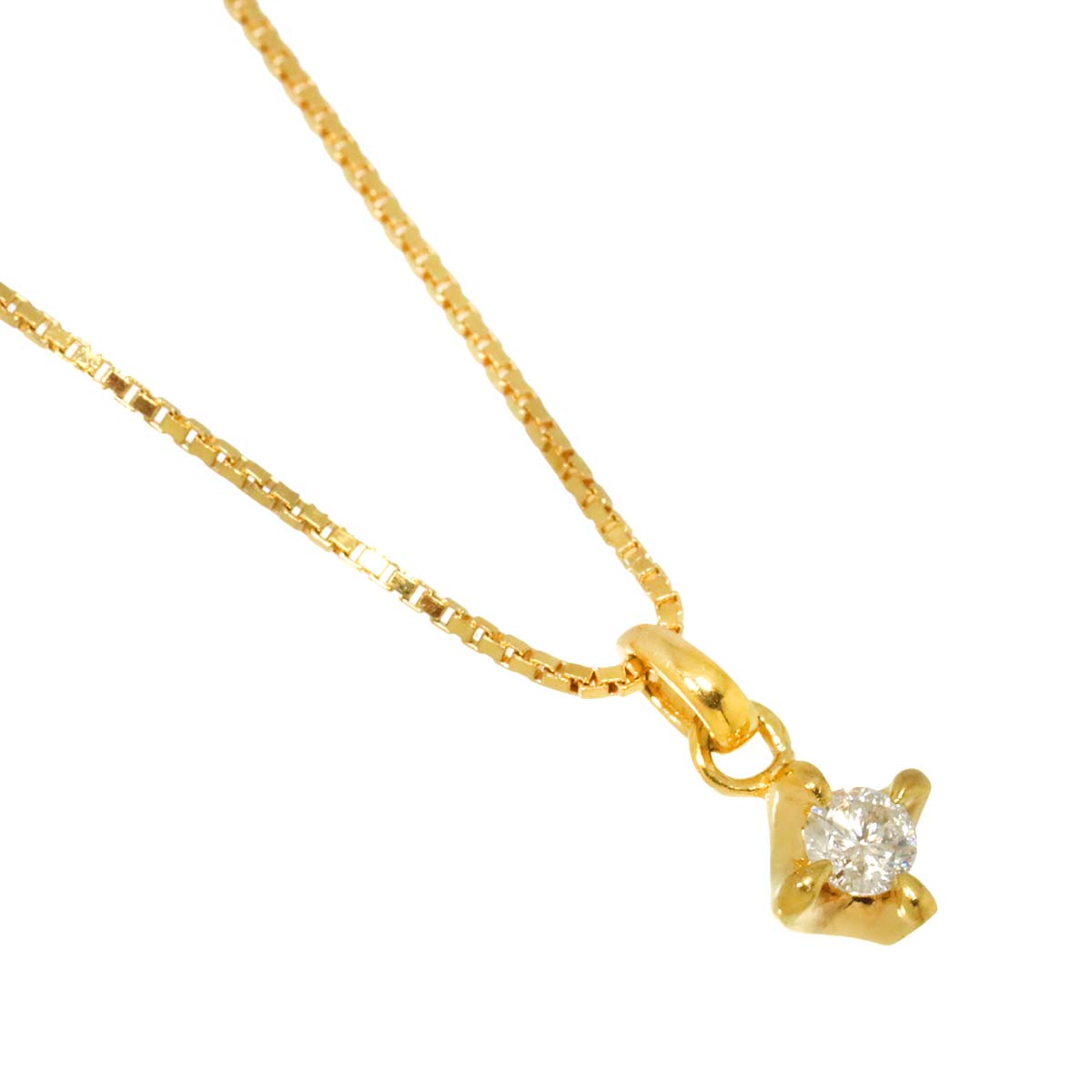 Diamond 0.05ct Necklace 18K YG Yellow Gold 750